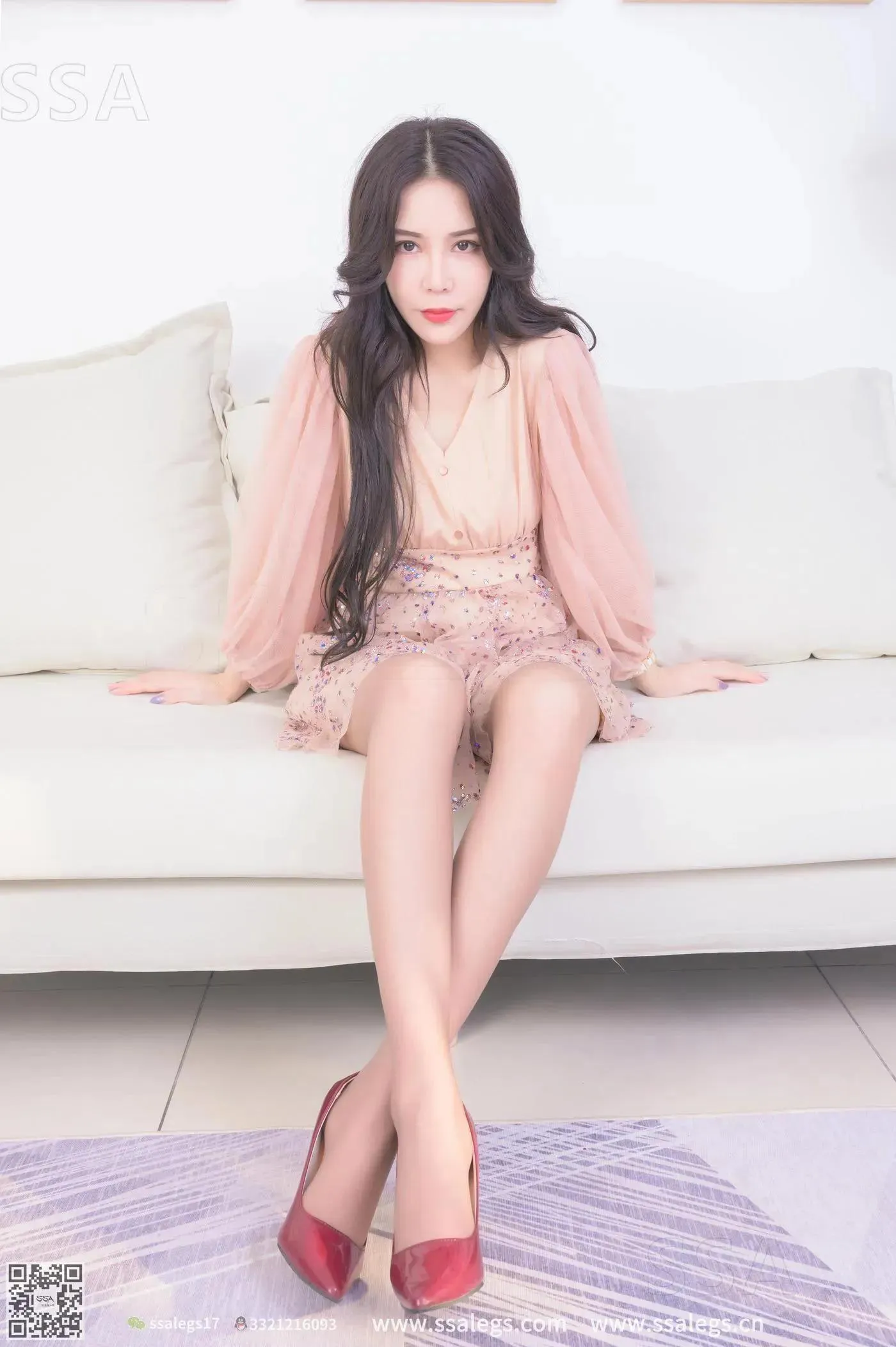 [SSA丝社]超清写真 NO.312 娜娜御姐的红色高跟鞋咖啡丝美腿 [46P]插图6